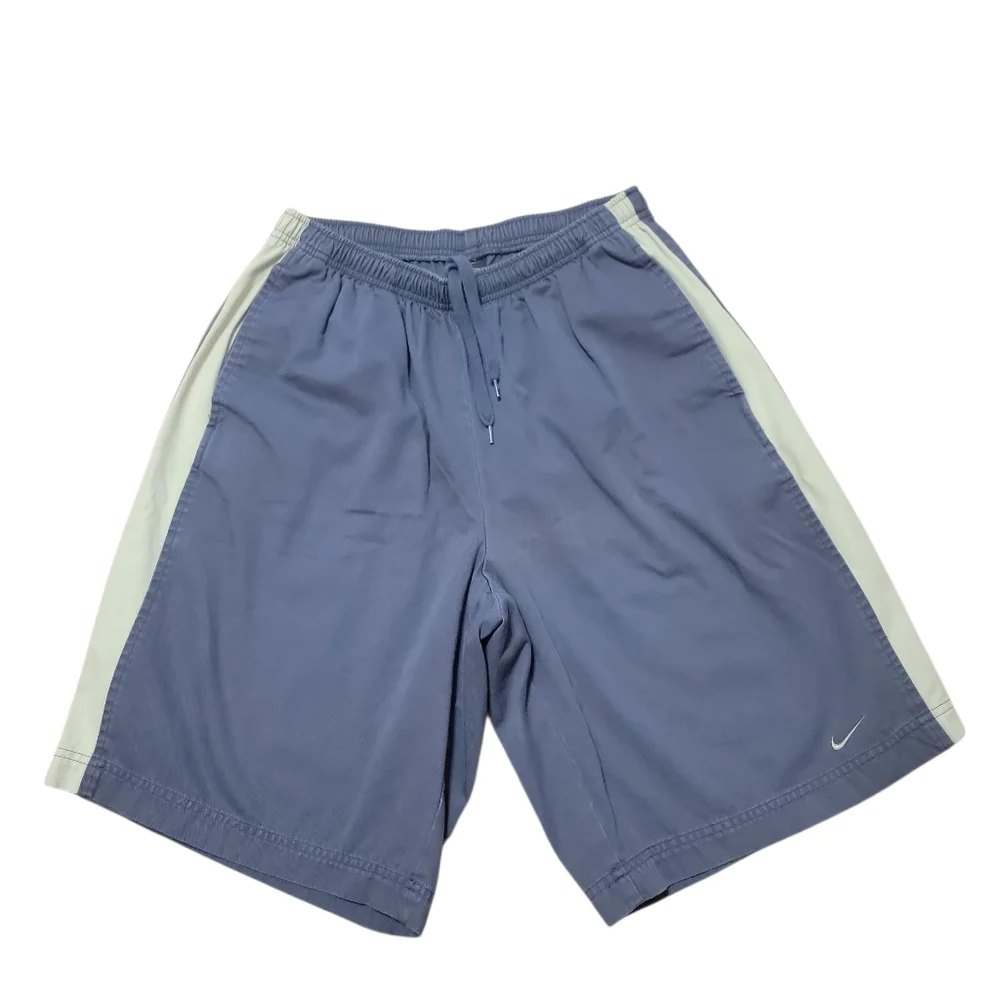 Vintage Nike Mens Size Large Blue Pullon‎ Drawstring Cotton Y2k Shorts Athletic